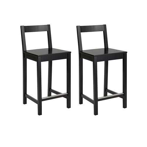 Juego de dos taburetes altos negros ideales para barras de cocina y mesas de bistro