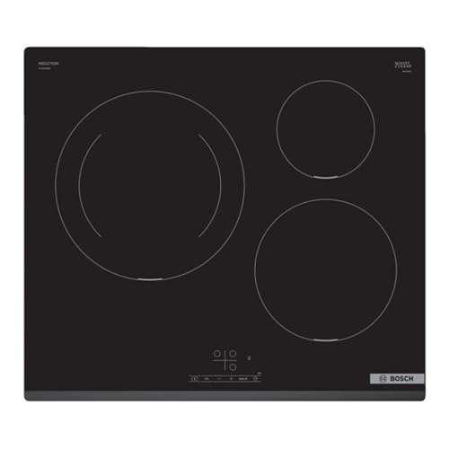 Placa de inducción Bosch con 3 zonas de cocción en color negro
