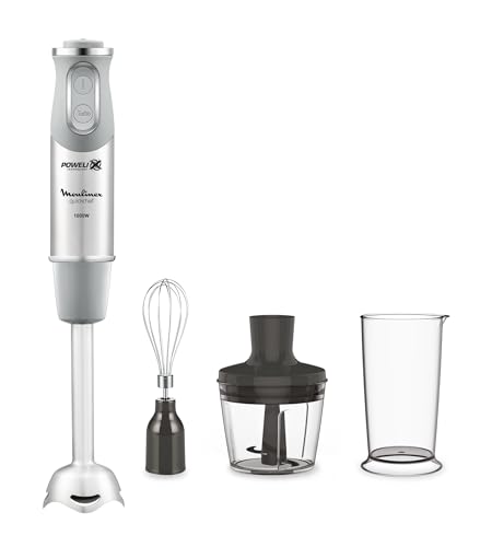 Conjunto de batidora de mano Moulinex QuickChef con pie desmontable, varilla emulsionadora y vaso medidor