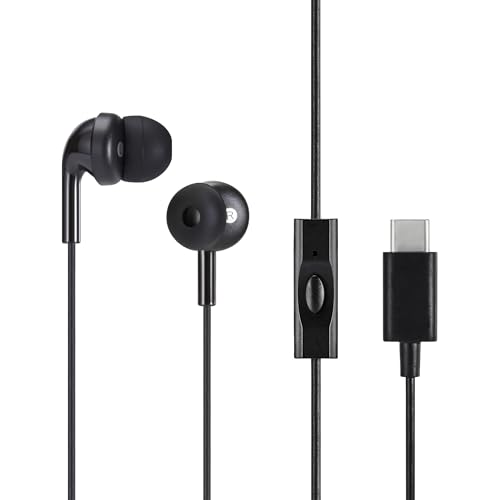 Auriculares USB-C con micrófono, control y almohadillas intercambiables, diseño elegante y funcional