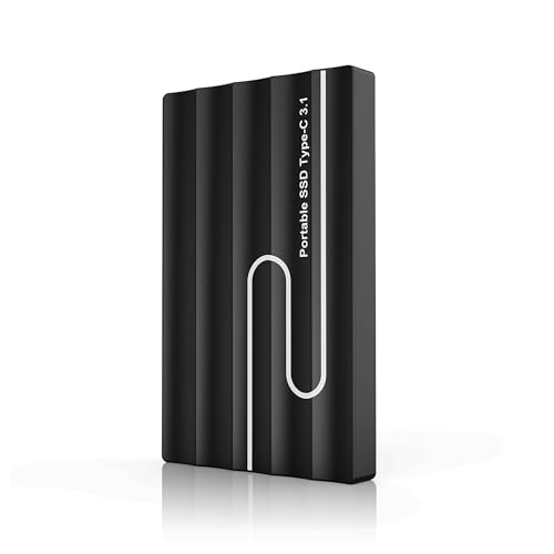 Disco duro externo portátil Black Sky de 2TB visto desde el frente con un diseño elegante y moderno