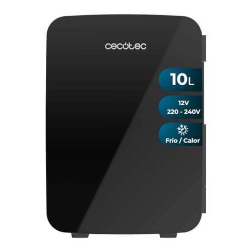 Frontal de la nevera Cecotec Bolero MiniCooling Bahamas Black con capacidad de 10 litros y funcionamiento 12V-220V.