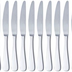 Juego de 12 cuchillos de mesa de acero inoxidable con mango elegante y moderno
