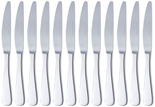 Juego de 12 cuchillos de mesa de acero inoxidable con mango elegante y moderno