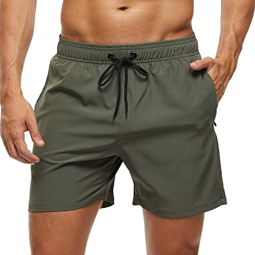 Bañador para hombre en color verde, con diseño cómodo y ajuste elástico, ideal para actividades acuáticas