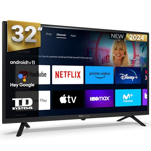 Smart TV TD Systems de 32 pulgadas con acceso a plataformas como Netflix y Prime Video, modelo 2024