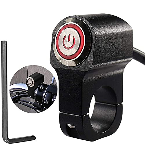 Interruptor de encendido Greluma de aleación de aluminio con diseño ergonómico para motocicletas, vista frontal mostrando el botón de encendido