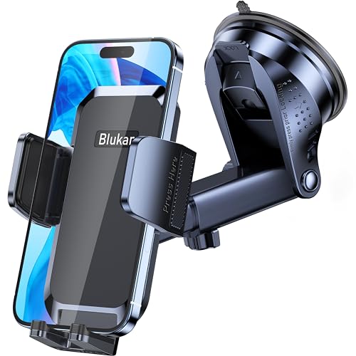 Soporte móvil Blukar para coche con ventosa ultra potente, diseñado para sujetar smartphones de manera segura