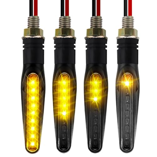 Intermitentes LED para motocicleta encendidos, con diseño moderno y 12 luces LED brillantes