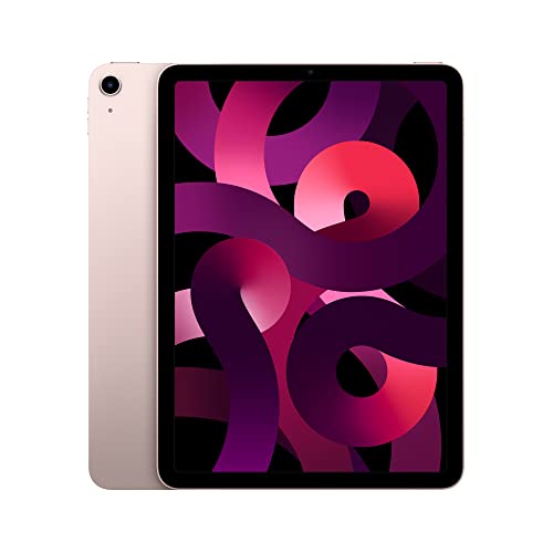 iPad Air 2022 en color rosa mostrando su diseño frontal y pantalla Liquid Retina
