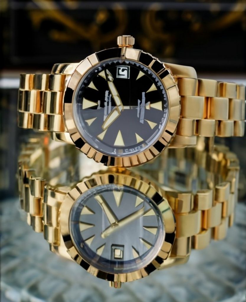 reloj de hombre oro y negro 