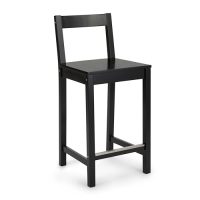Silla tipo taburete de cocina en color negro, diseño moderno y elegante para uso en islas de cocina o barras