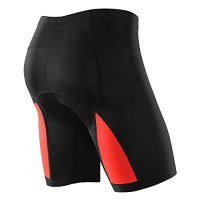 Pantalones cortos de ciclismo para hombre en color negro y rojo, con diseño ergonómico y acolchado