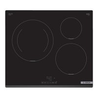 Placa de inducción Bosch con 3 zonas de cocción en color negro