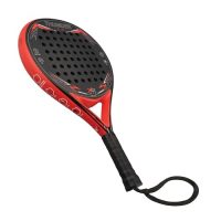 Raqueta de pádel XQMax Thunder 2.0 en color negro y rojo, vista lateral con detalles de diseño