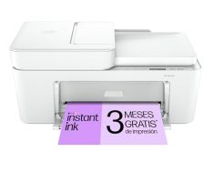 Impresora HP DeskJet 4220e mostrando la promoción de 3 meses gratis de impresión con Instant Ink
