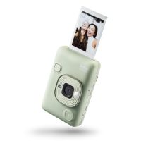 Cámara instantánea híbrida Instax Mini LiPlay con una foto impresa en el aire, ideal para capturar momentos especiales