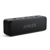 Altavoz Bluetooth Anker Soundcore 2 con controles de reproducción y logo visible en la parte frontal