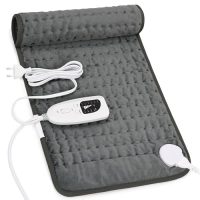 Almohadilla térmica eléctrica de 30x60 cm con controlador y cable de alimentación, ideal para relieve muscular