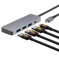 Hub USB-C con múltiples puertos y cables de datos USB 3.2 de 10Gbps