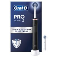 Caja del cepillo de dientes eléctrico Oral-B Pro 3 junto al cabezal, mostrando el control de presión en las encías