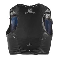 Chaleco de hidratación Salomon Adv Hydra Vest 4 mostrando la parte trasera con el logo de la marca