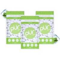Tres paquetes de chicle PUR Gum Coolmint sin aspartame
