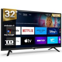 Smart TV TD Systems de 32 pulgadas con acceso a plataformas como Netflix y Prime Video, modelo 2024