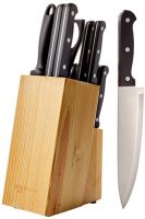 Juego de cuchillos de cocina Amazon Basics en bloque de madera con cuchillo de chef y cuchillos de carne