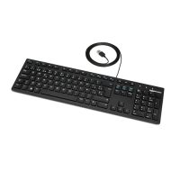 Teclado USB con diseño en español, teclas de perfil bajo y cable USB, ideal para una escritura cómoda