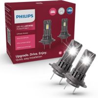 Caja de lámpara LED Philips Ultinon Access H7, incluye dos bombillas, diseño ultra-compacto y fácil instalación.