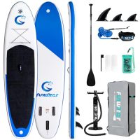 Tabla de Stand Up Paddle inflable FunWater con accesorios completos como remos, aletas, bomba de mano y mochila