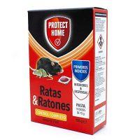 Caja del raticida Protect Home para ratas y ratones, control completo, 150g