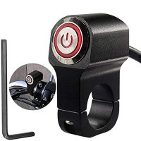 Interruptor de encendido Greluma de aleación de aluminio con diseño ergonómico para motocicletas, vista frontal mostrando el botón de encendido