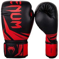 Guantes de boxeo Venum Challenger 3.0, diseño en negro y rojo, 120z