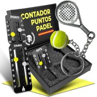 Contador de puntos para padel con llavero y pelotita en su caja, ideal para jugadores