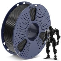 Carrete de filamento SUNLU PLA de 1.75mm sobre una mesa con figura de robot al lado, ideal para impresiones 3D