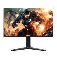Monitor para juegos de 24 pulgadas con fondo dinámico de acción, diseñado para una experiencia visual inmersiva