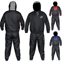 Chándal sauna completo en color negro para hombre y mujer con capucha, pantalones y chaqueta de entrenamiento AQF.