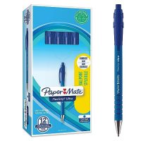 Paquete de 12 bolígrafos Paper Mate FlexGrip Ultra de color azul, con diseño atractivo y fácil de usar.